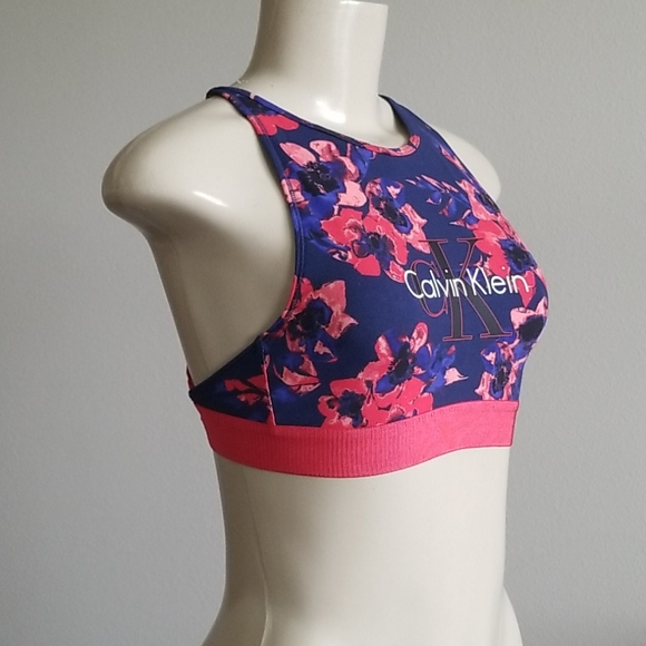 Calvin Klein Floral Bralette QF1642 Sports Bra - Picture 2 of 10